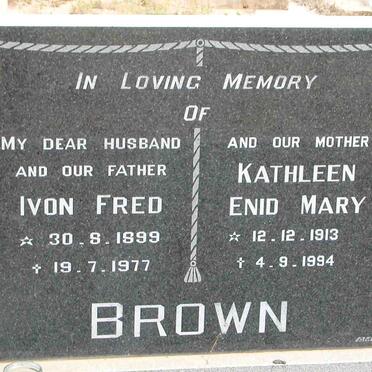 BROWN Ivon Fred 1899-1977 &amp; Kathleen Enid Mary 1913-1994