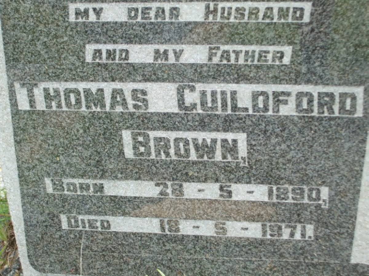 BROWN Thomas Guildford 1890-1971