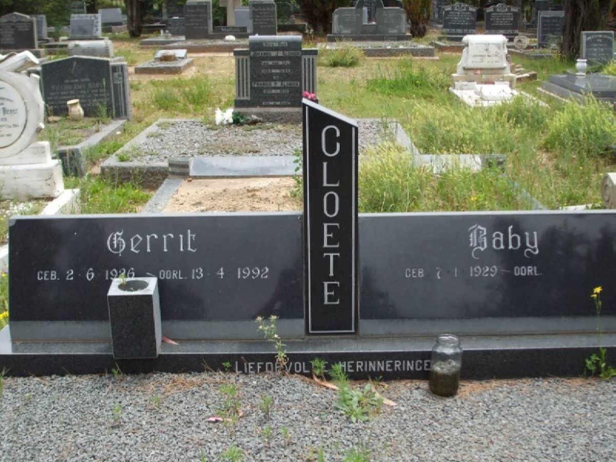CLOETE Gerrit 1926-1992 &amp; Baby 1929-