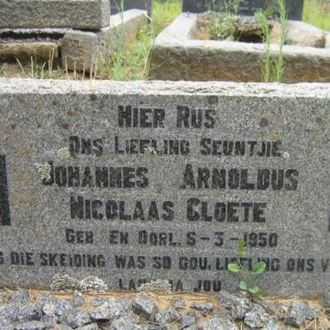 CLOETE Johannes Arnoldus Nicolaas 1950-1950