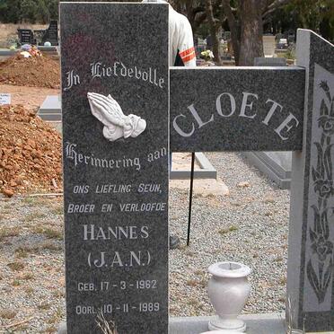 CLOETE J.A.N. 1962-1989