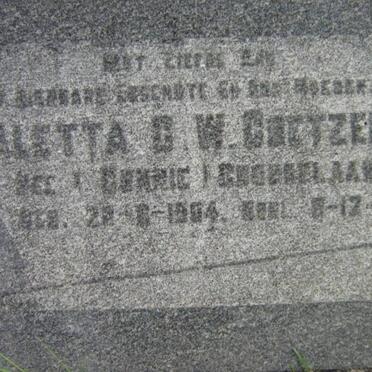 COETZEE Aletta G.W. nee GROBBELAAR 1904-1951