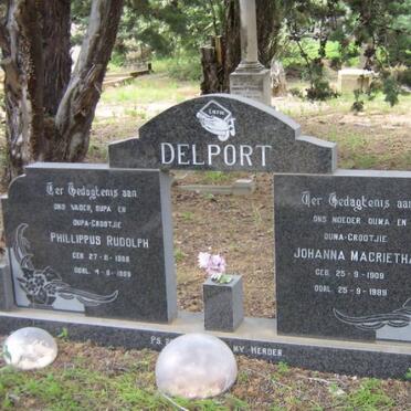 DELPORT Phillippus Rudolph 1908-1989 &amp; Johanna Magrietha 1909-1989