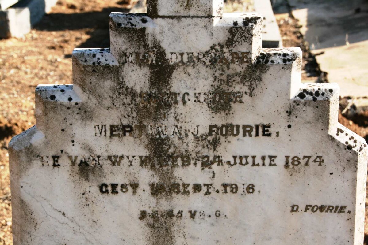 FOURIE Mertina J. nee VAN WYK 1874-1916