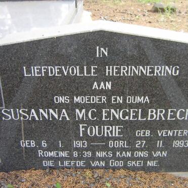 FOURIE Susanna M.C. Engelbrecht nee VENTER 1913-1993