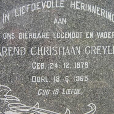 GREYLING Barend Christiaan 1878-1965