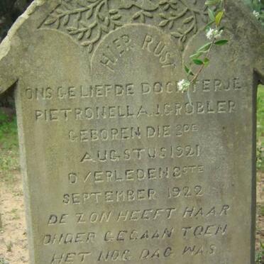 GROBLER Pietronella J. 1921-1922