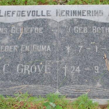 GROVE J.C. nee BOTHA 1897-1975