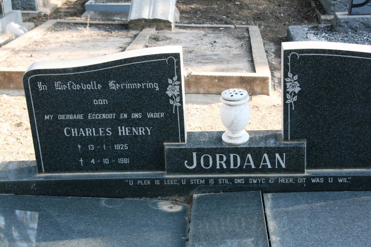 JORDAAN Charles Henry 1925-1981