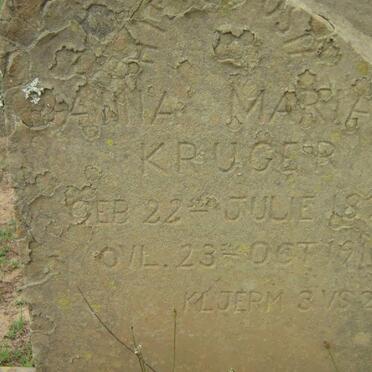 KRUGER Anna Maria 1875-1918