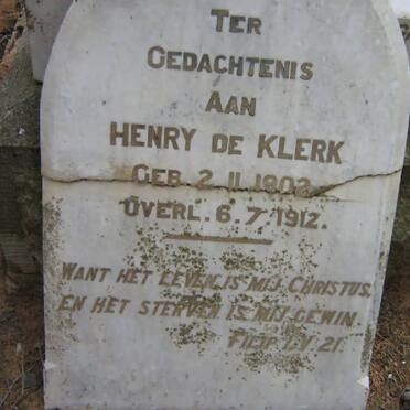 KLERK Henry, de 1902-1912
