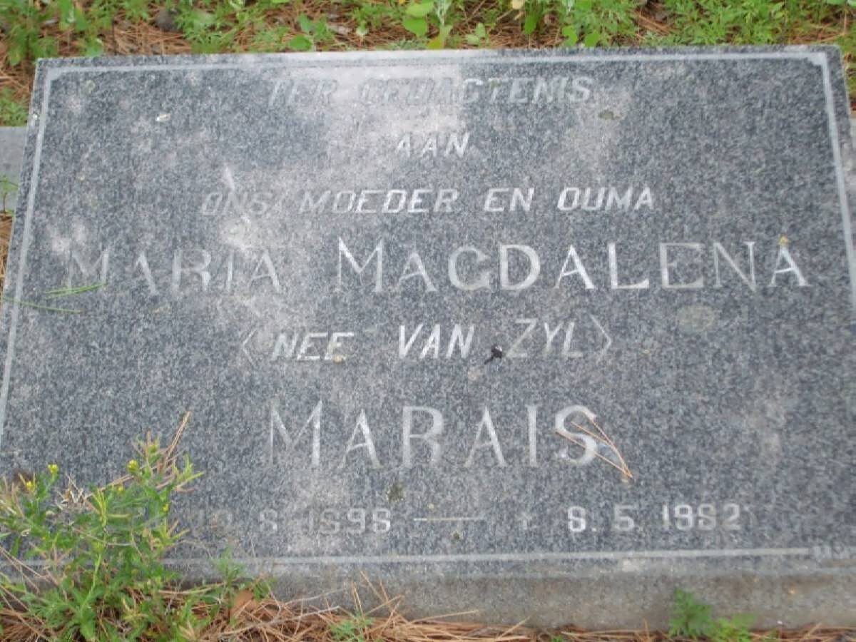 MARAIS Maria Magdalena nee VAN ZYL 1898-1982