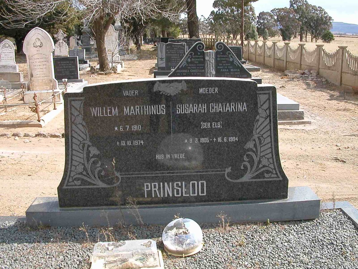 PRINSLOO Willem Marthinus 1910-1974 &amp; Susarah Chatarina ELS 1905-1994