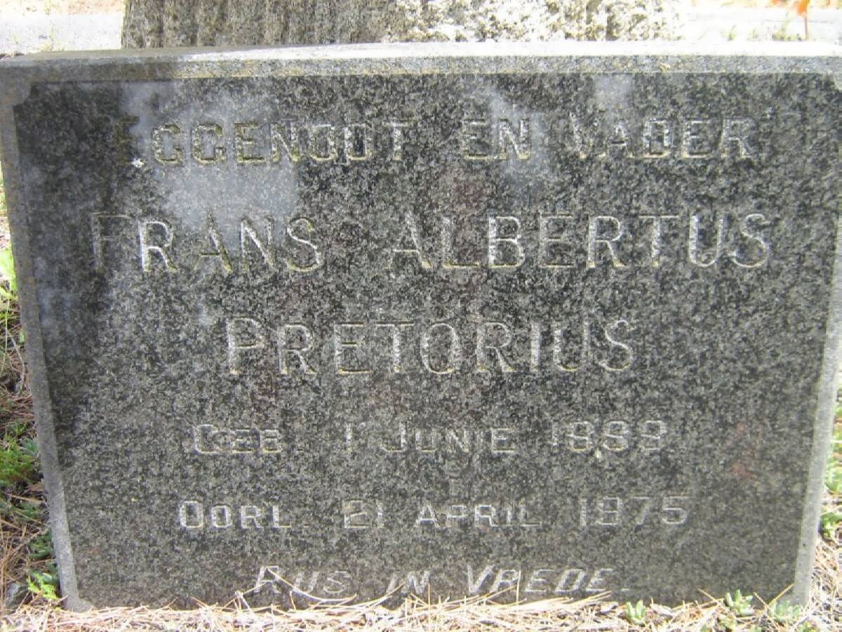 PRETORIUS Frans Albertus 1899-1975