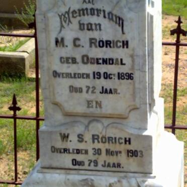 RöRICH W.S. -1903 &amp; M.C. ODENDAL -1896