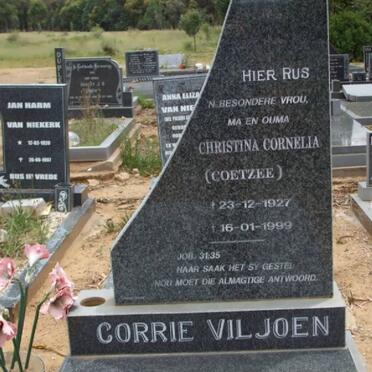 VILJOEN Christina Cornelia nee COETZEE 1927-1999