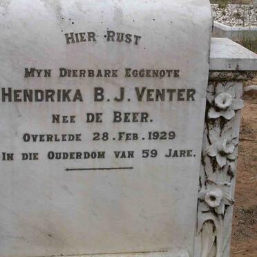 VENTER Hendrika B.J., nee DE BEER -1929