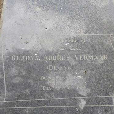 VERMAAK Gladys Audrey 1900-1986