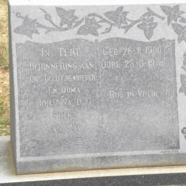 ZYL Johanna D.G.,  van nee FRITZ 1900-1979