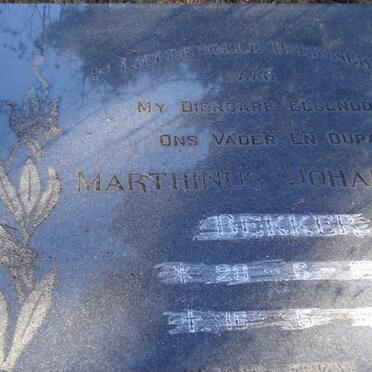 BEKKER Marthinus Johannes  -1975