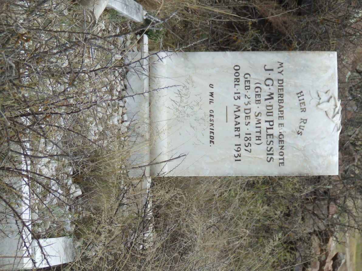 PLESSIS J.G.M., du nee SMITH 1857-1931