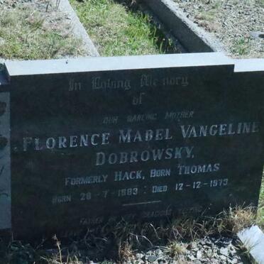 DOBROWSKY Florence Mabel Vangeline formerly HACK nee THOMAS 1883-1973