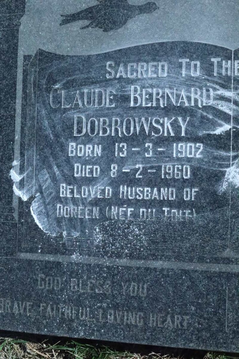 DOBROWSKY Claude Bernard 1902-1960 &amp; Doreen DU TOIT -1965