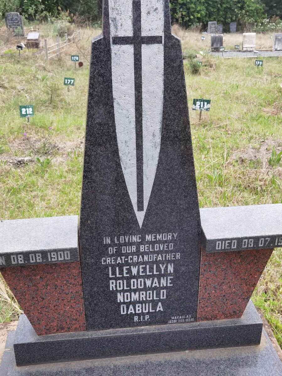 DABULA Llewellyn Rolodwane Nomrolo 1900-19?