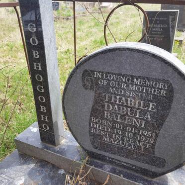 GOBHOGOBHO Thabile Dabula Baleni 1951-1979