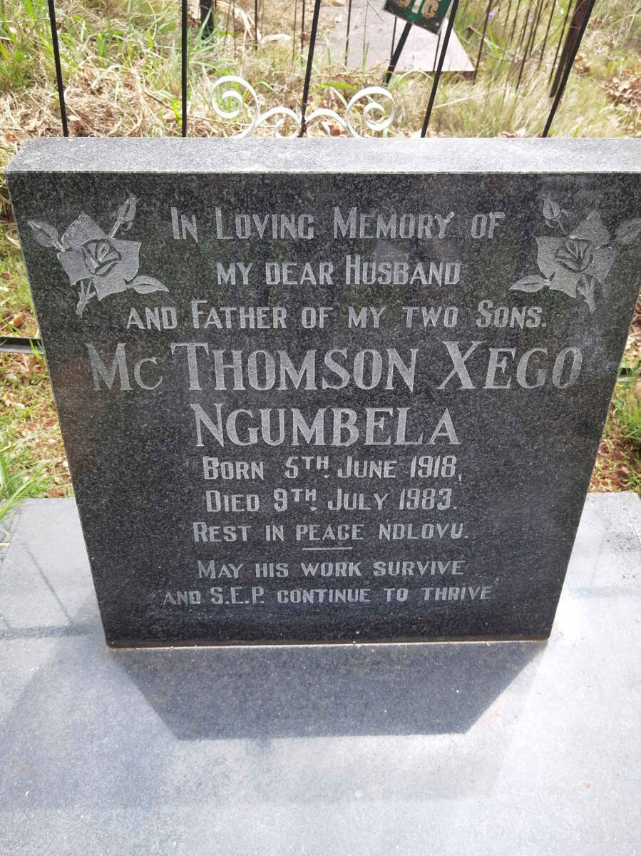 NGUMBELA Mc Thomson Xego 1918-1983