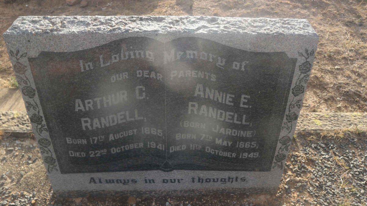 RANDELL Arthur G. 1865-1941 &amp; Annie E. JARDINE 1865-1949