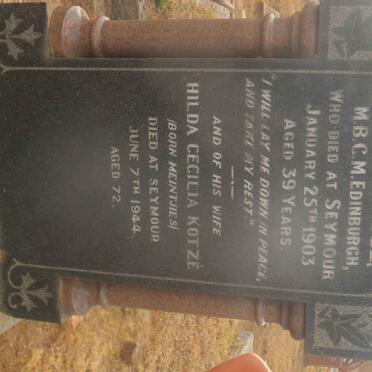 KOTZE J.J.J. -1903 &amp; Hilda Cecilia MEINTJIES -1944