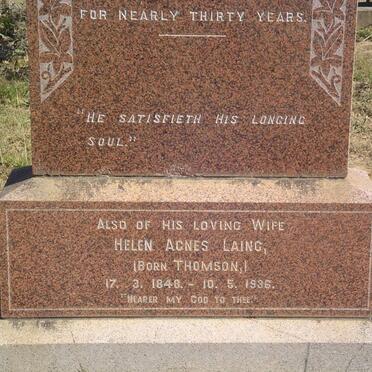 LAING John 1842-1903 &amp; Helen Agnes THOMSON 1848-1936