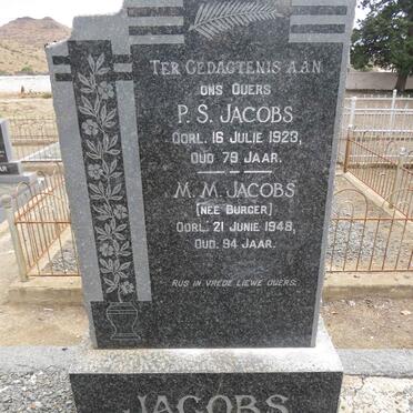 JACOBS P.S. -1923 &amp; M.M. BURGER -1948