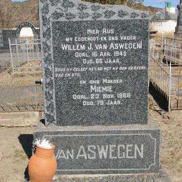 ASWEGEN Willem J., van  -1945 &amp; Miemie  -1968