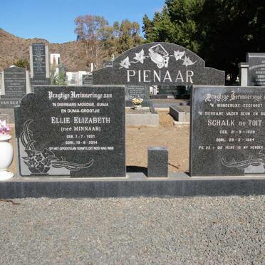 PIENAAR Schalk du Toit 1929-1984 &amp; Ellie Elizabeth MINNAAR 1931-2014