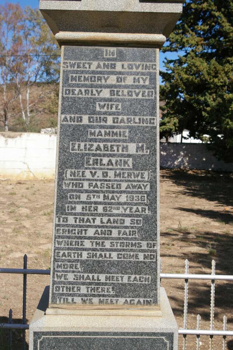 ERLANK Elizabeth M. nee V.D. MERWE -1936