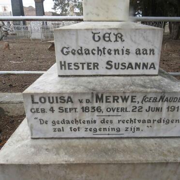 MERWE Schalk W.B., van der 1826-1896 &amp; Hester Susanna Louisa NAUDE 1836-1916