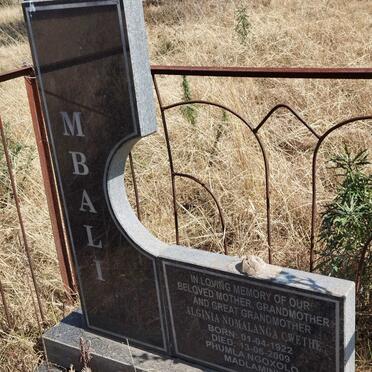 MBALI Alginia Nomalanga Cwethe 1922-2009