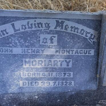 MORIARTY John Henry Montague 1873-1928