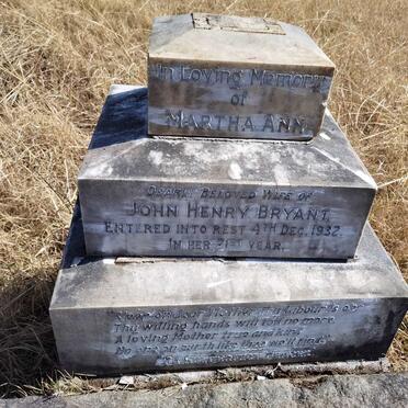BRYANT John Henry 1862-1939  Martha Ann -1932