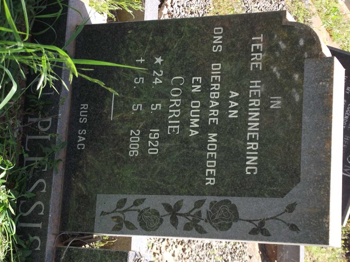 PLESSIS Corrie, du 1920-2006