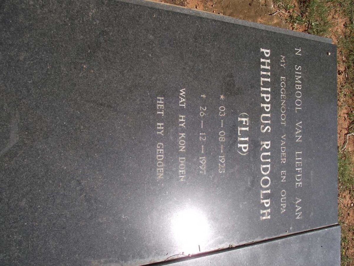 WOLMARANS Philippus Rudolph 1925-1997