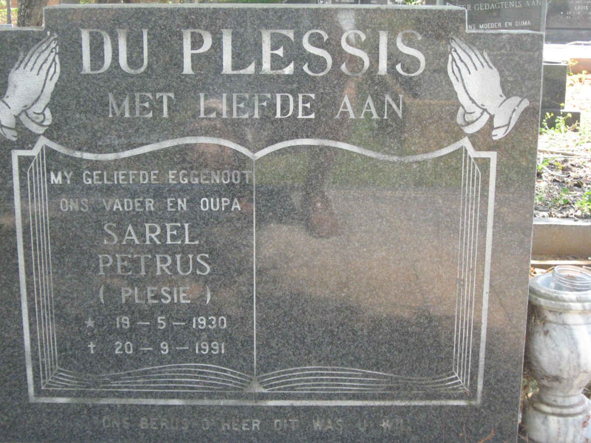 PLESSIS Sarel Petrus, du 1930-1991