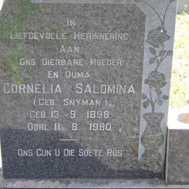 HEYNS Cornelia Salomina SNYMAN 1898-1980