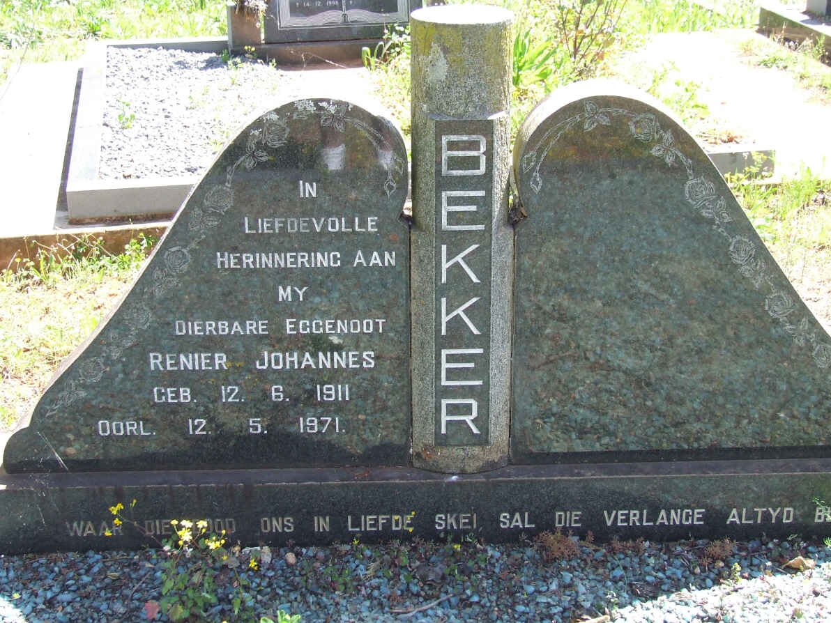 BEKKER Reinier Johannes 1911-1971