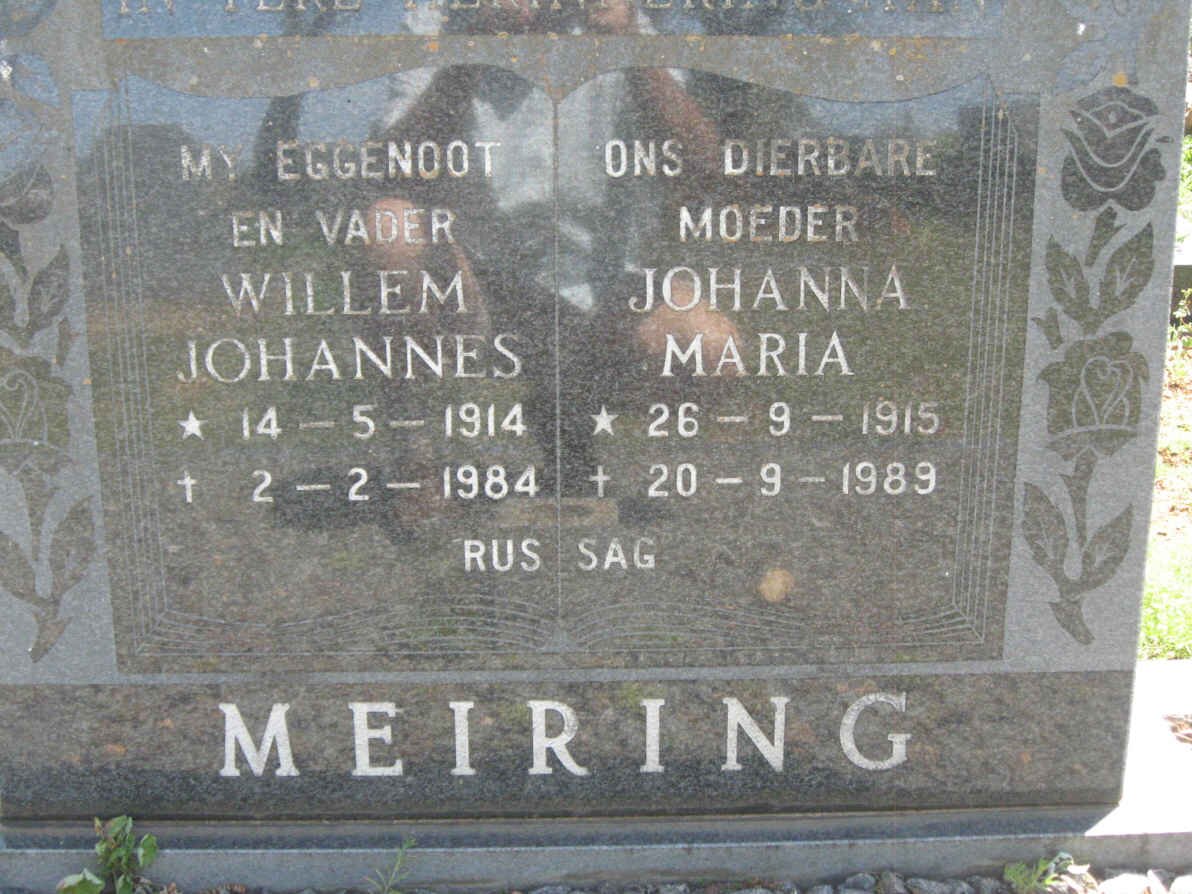 MEIRING Willem Johannes 1914-1984 &amp; Johanna Maria 1915-1989