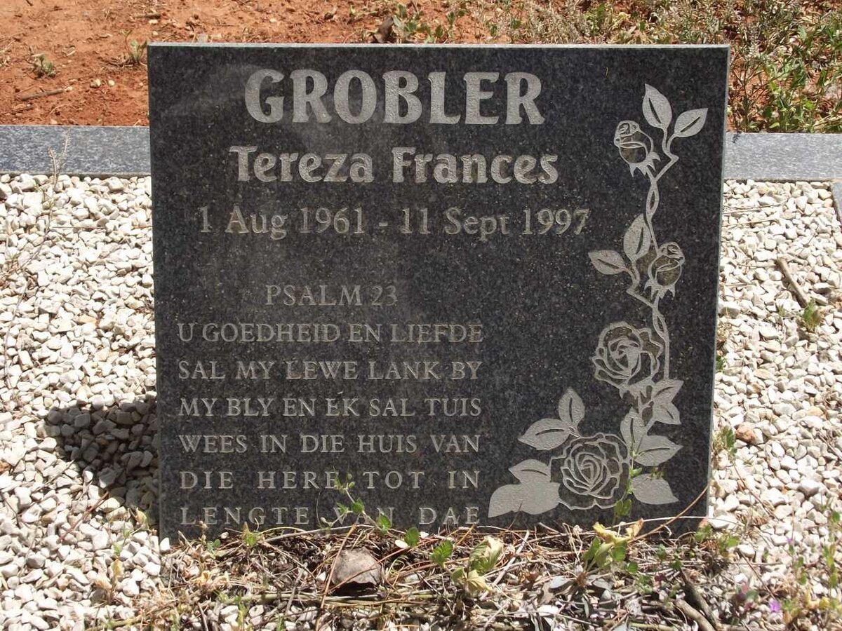 GROBLER Tereza Frances 1961-1997