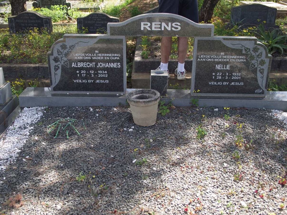 RENS Albrecht Johannes 1934-2002 &amp; Nellie 1932-2001