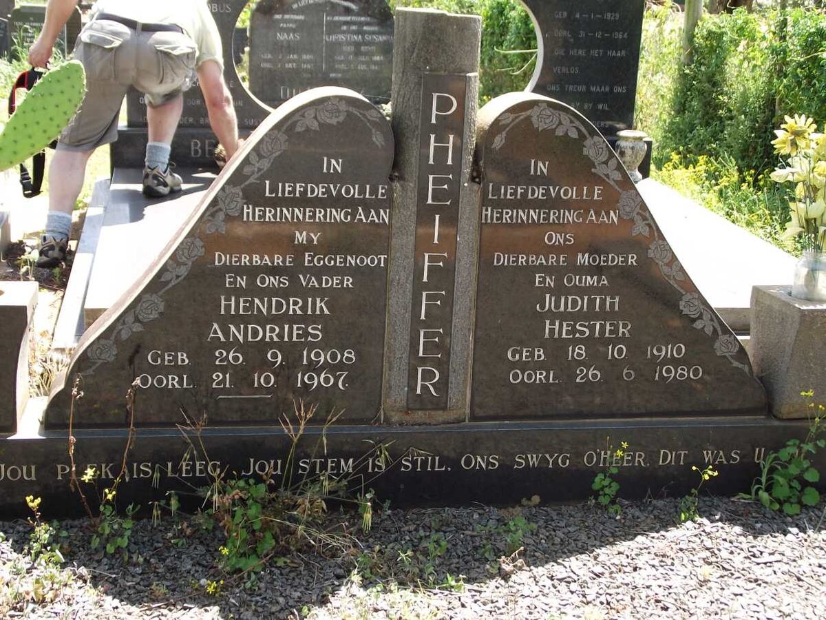PHEIFFER Hendrik Andries 1908-1967 &amp; Judith Hester 1910-1980